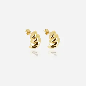 Boucles D’Oreilles Trocadéro Acier Doré, Zag