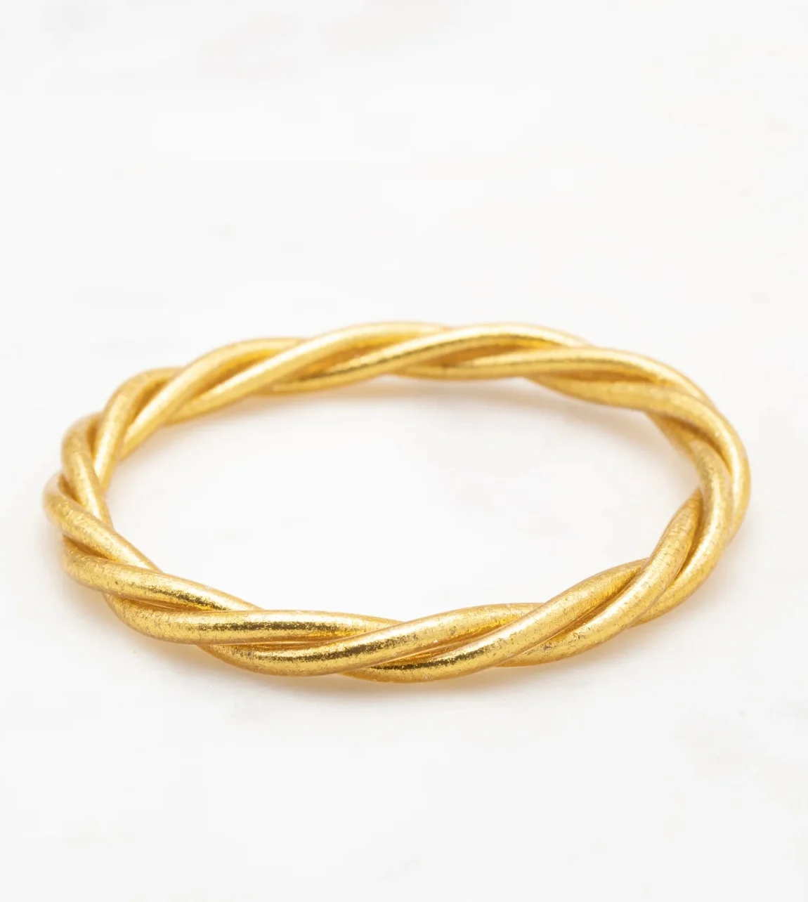 Bracelet Jonc Bouddhiste Torsadé Or – Image 2