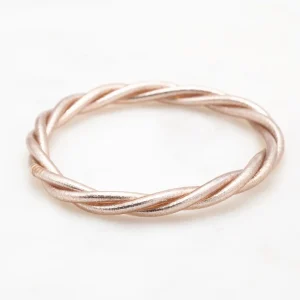 Bracelet Jonc Bouddhiste Torsadé Rose Gold
