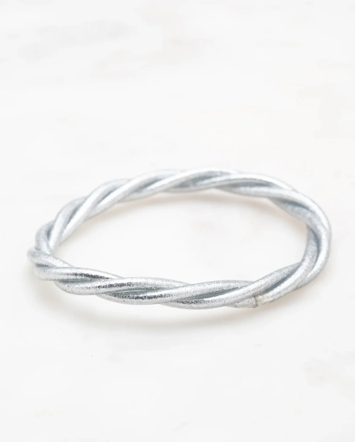 Bracelet Jonc Bouddhiste Torsadé Argent