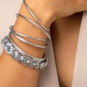 Bracelet Jonc Bouddhiste Double Tressé Argent