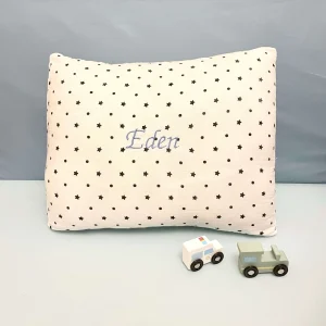 Coussin Personnaliségaze de coton à motifs pois et étoiles