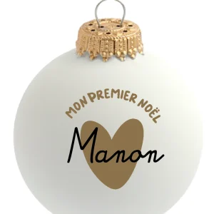 Boule de Noël « mon premier noël » coeur doré – Baubels