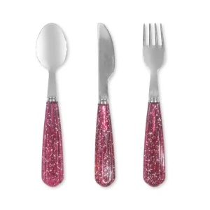 Couverts enfant rose paillettes – Konges Sløjd