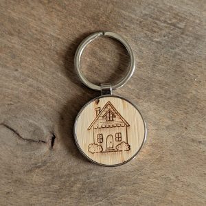 Porte-clef bois métal – Maison