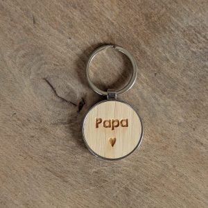 Porte-clef bois métal – Papa