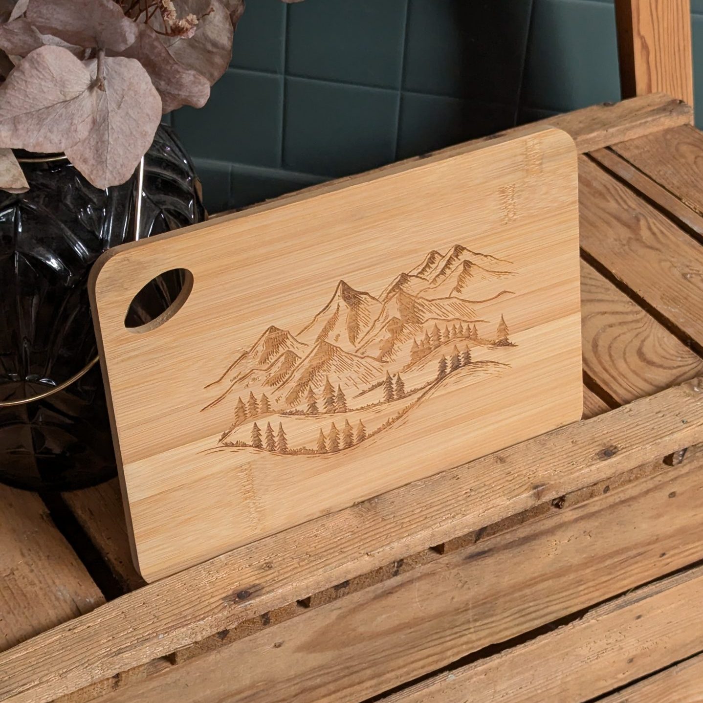 Planche à découper rectangle – Montagne