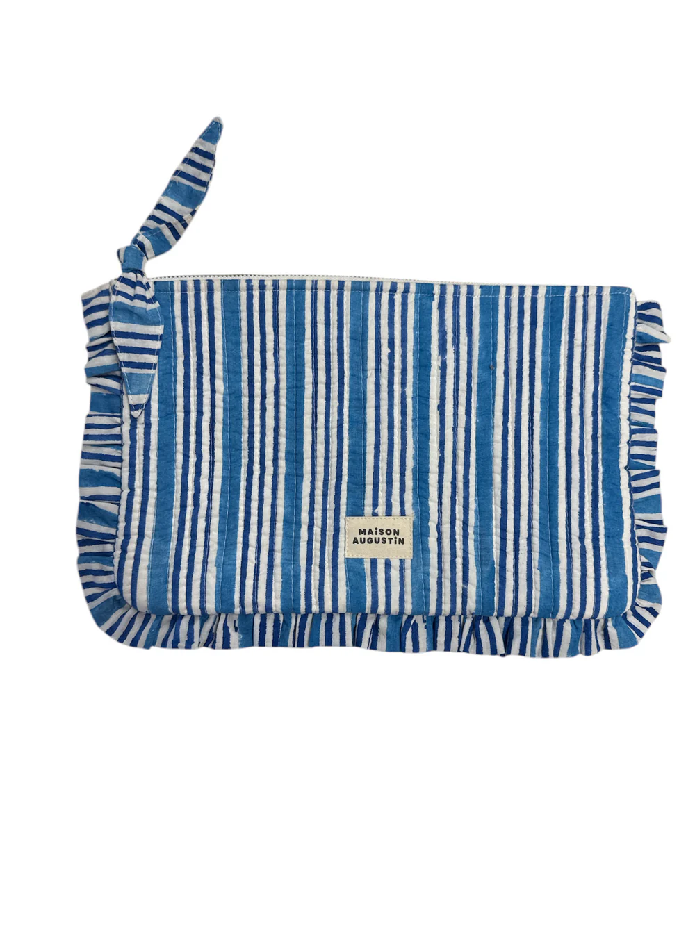 Grande pochette rayée – Stripe Bleu