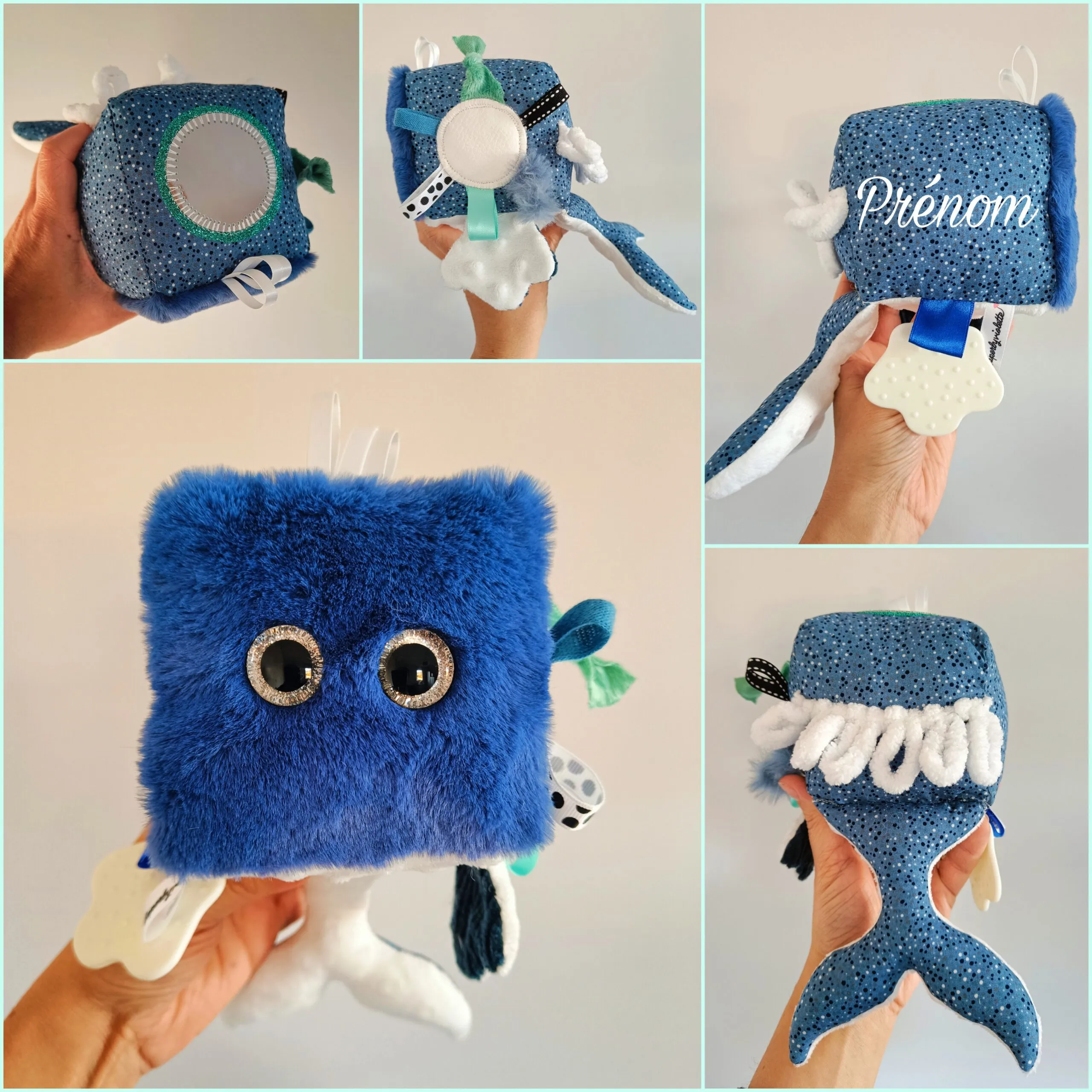 Cube d’activité Baleine (personnalisable prénom) – Image 2