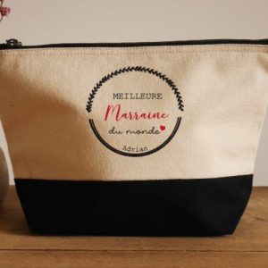 Trousse personnalisée – Meilleure marraine du monde