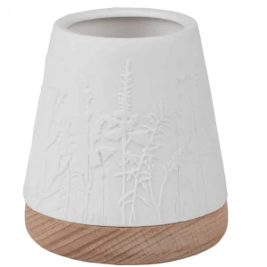 Photophore Porcelaine Support Bois