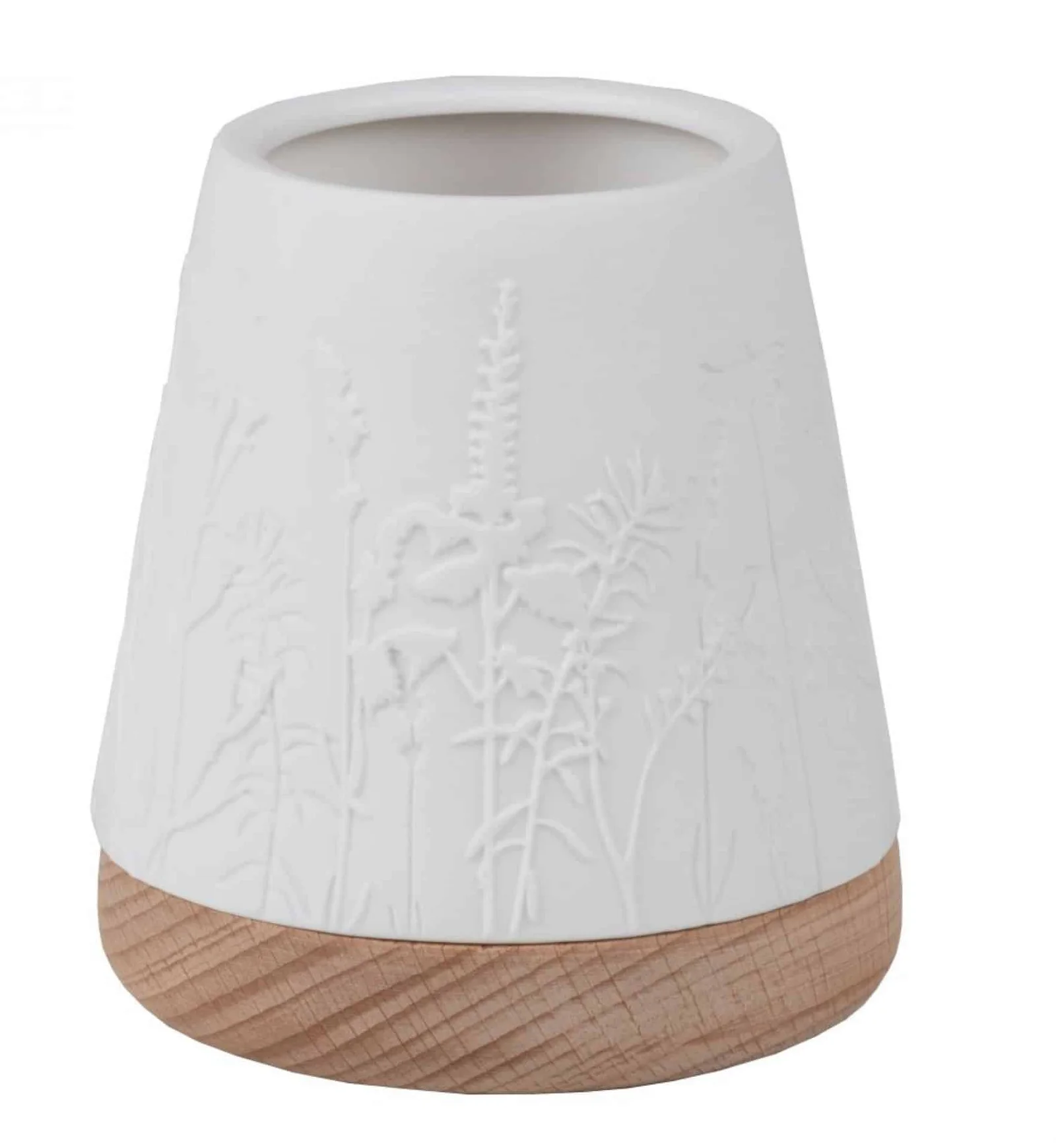 Photophore Porcelaine Support Bois