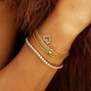 Bracelet Hocha en Acier Doré, Zag