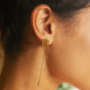 Boucles d’Oreilles Orlya en Acier Doré, Zag