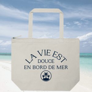 Sac Cabas de plage la vie est plus douce en bord de mer