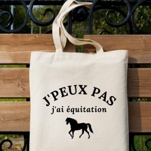 Sac fourre-tout j&rsquo;peux pas j&rsquo;ai équitation