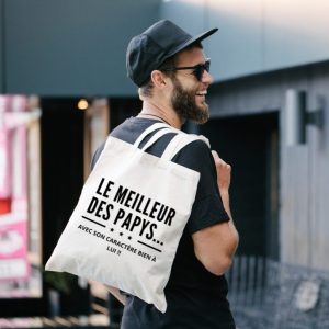 Sac fourre-tout meilleur des papys avec son caractère bien à lui