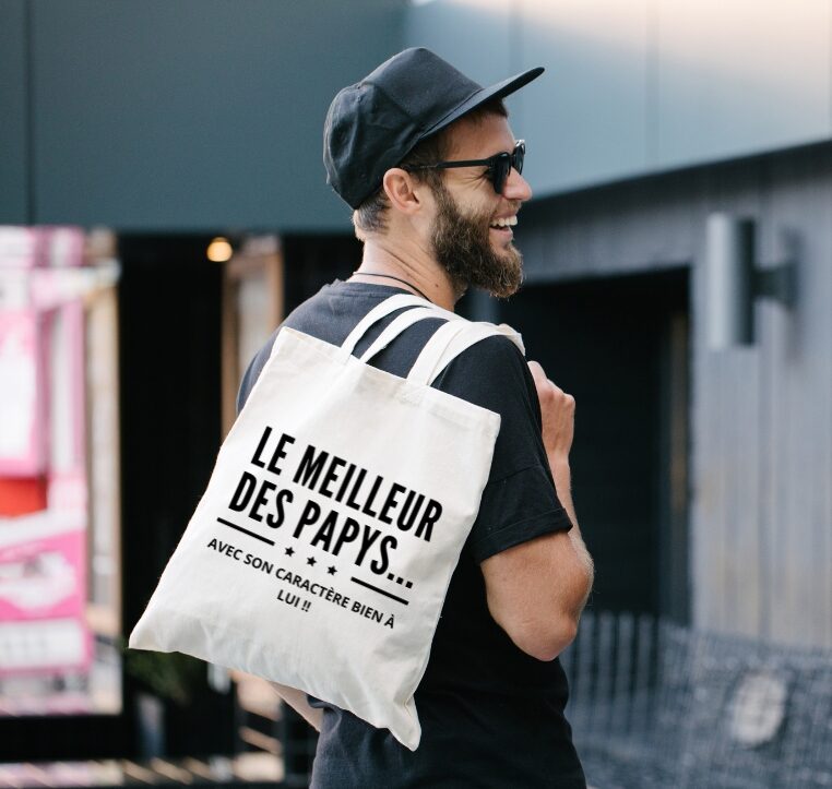 Sac fourre-tout meilleur des papys avec son caractère bien à lui