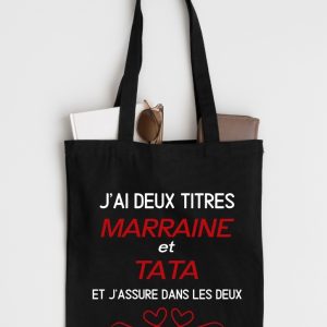 Sac fourre-tout marraine et tata et j’assure