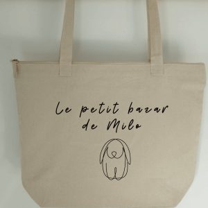 Sac maternelle ou crèche personnalisable doudou lapin