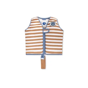 Gilet de natation 3-6 ans | Rayé marron-blanc