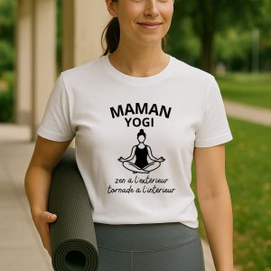 T-shirt Maman Yogi – Cadeau Original pour Maman Fan de Yoga