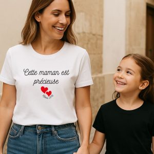 T-shirt cette maman est précieuse – Cadeau pour maman