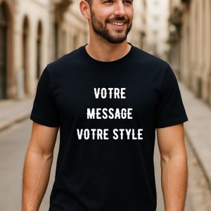 T-Shirt Homme Personnalisé – Créez Votre Message Unique