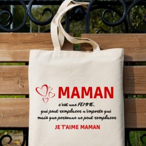 Tote bag sac personnalisé – Maman irremplaçable