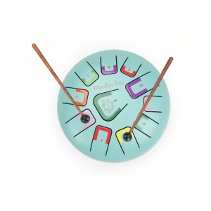 Petit tambour à languettes bleu clair, Moulin Roty