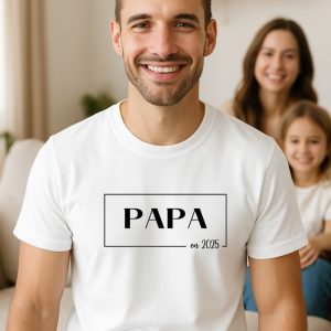 Tee-Shirt Papa Personnalisé Année – Annonce Grossesse Papa