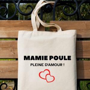 Tote bag Mamie Poule pleine d&rsquo;amour
