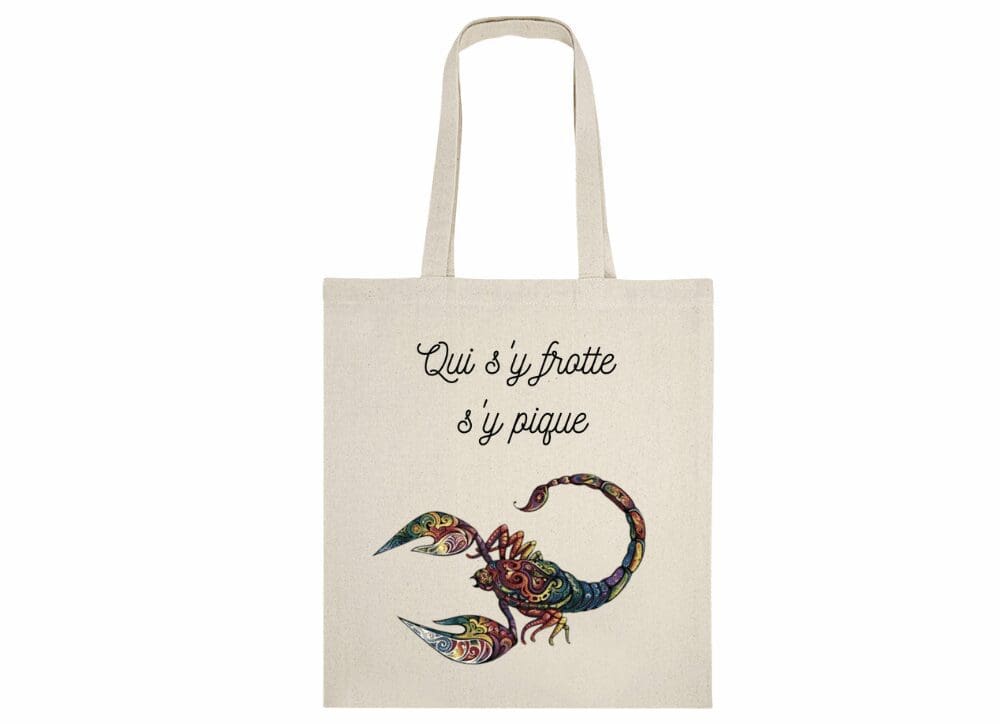 Tote bag sac personnalisé –  Qui s&rsquo;y frotte s&rsquo;y pique