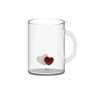 Mug en verre soufflé Coeurs – WD Lifestyle