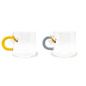 Lot de 2 tasses à café 130 ml en verre borosilicate