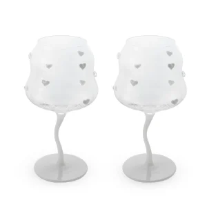 Coffret WD LifeStyle – Set de 2 verres à Cocktail avec des coeurs blancs