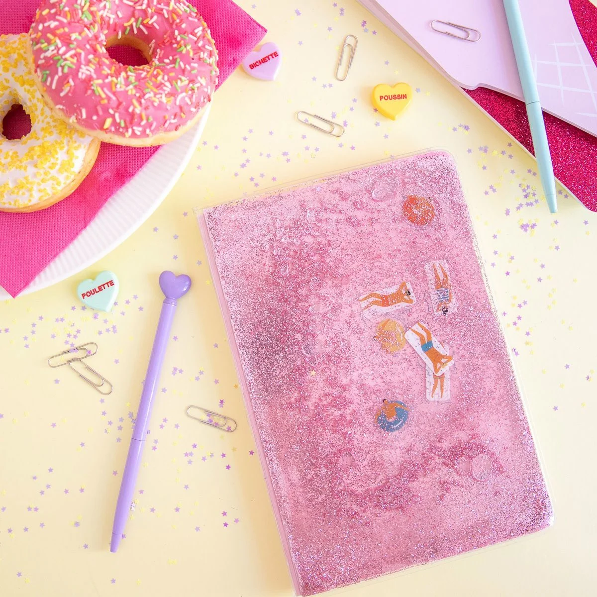 Cahier Nageuses Liquide Pailleté