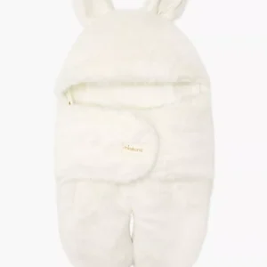 Chancelière poussette poupée Jeannot en fausse fourrure écru