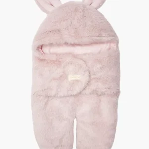 Chancelière poussette poupée Jeannot en fausse fourrure rose