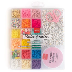 Boîte de 16 couleurs Perles Heishi Pop, La Petite Epicerie