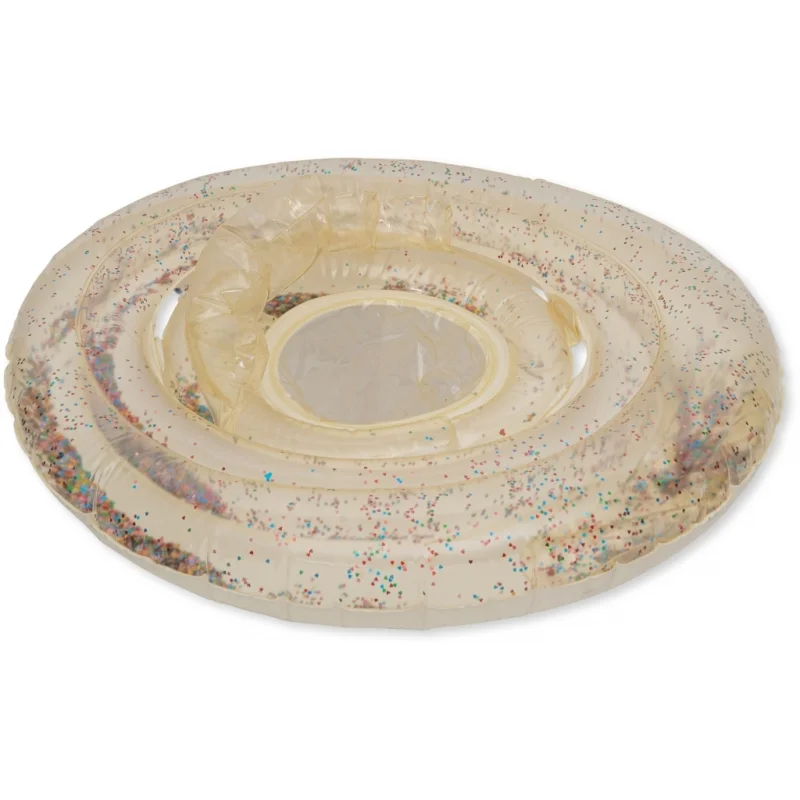 Bouée pour bébé transparente | confettis coeurs