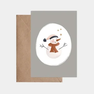 Carte postale | Médaillon bonhomme de neige