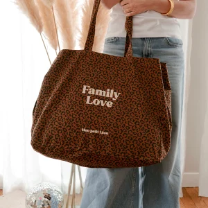 Cabas XXL Léopard Family love, Mon Petit Léon