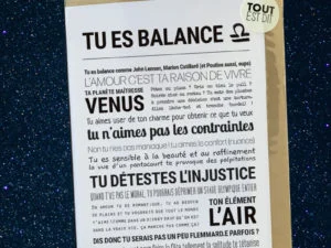 Carte astrologie Balance – TOUT EST DIT