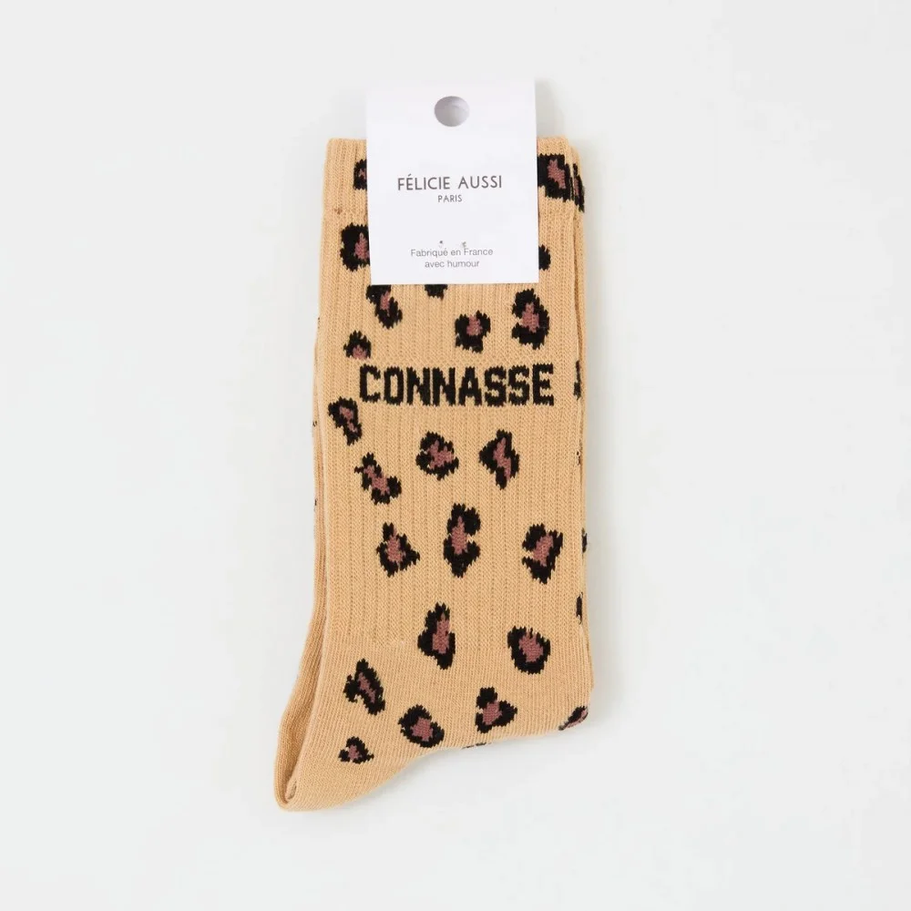 Chaussettes Léopard « Connasse », Félicie aussi