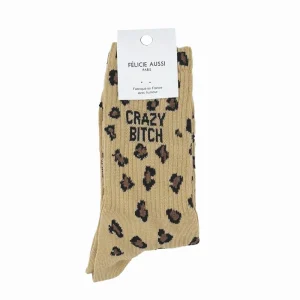 Chaussettes Léopard « Crazy Bitch », Félicie aussi
