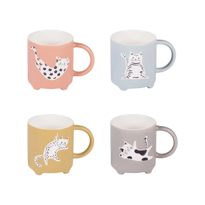 Coffret de 4 mugs Ronron 35 cl, BASTIDE