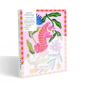 Peinture au Numéro Tigre Fleuri