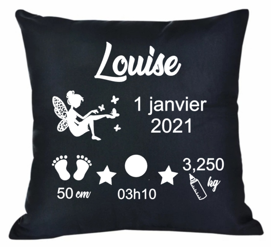 Coussin de naissance noir