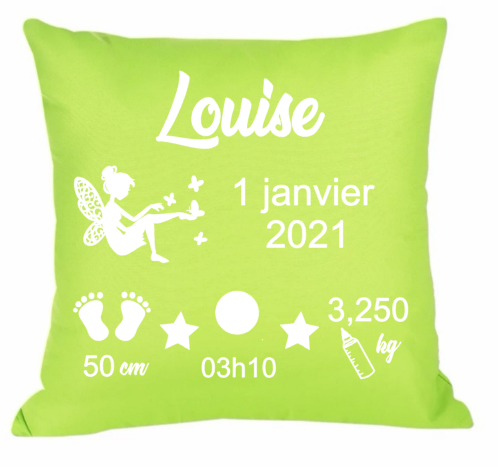 Coussin de naissance vert clair